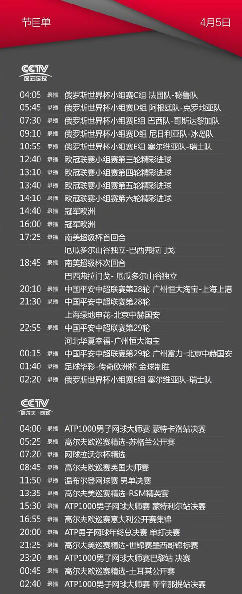 19年男排世界杯在哪(央视体育CCTV5/5 今天节目单(4月5日)：录播两场中国女排比赛)