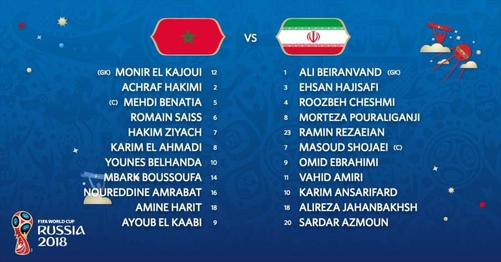 世界杯摩洛哥vs伊朗实况直播(世界杯-摩洛哥VS伊朗首发：贝纳蒂亚出战)