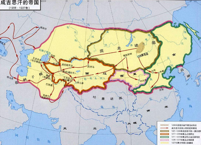 一代天驕成吉思汗,曾經打下的江山,都包含了現在的哪些國家?