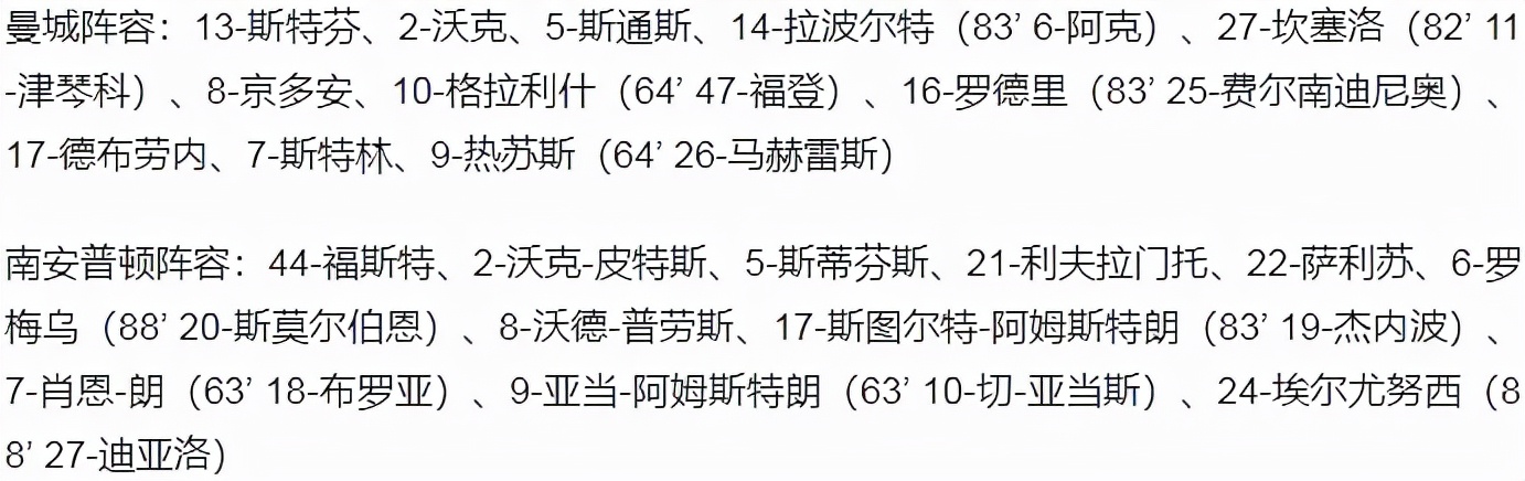 曼城4-1晋级四强(足总杯-曼城4-1大胜南安普顿进四强 德布劳内点射 斯特林破门)